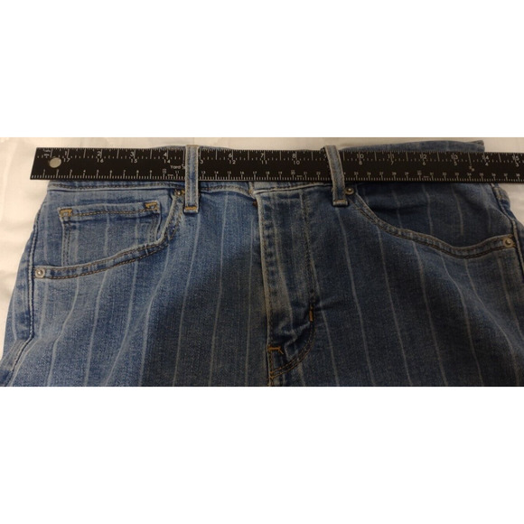 Levis Premium Jeans 724 Women's 28 High Rise Straight Leg Blue Wide Stripe Ankle - Picture 7 of 12